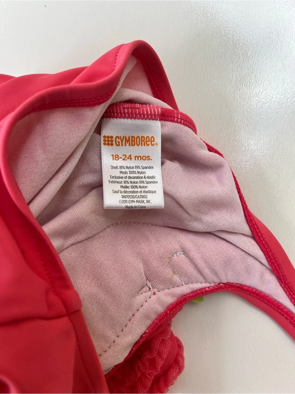 Gymboree Pink Ruffle One-Piece Swimsuit with Flower